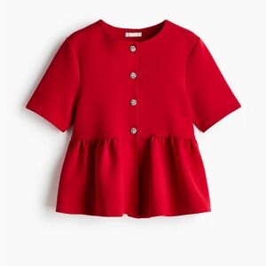 H&M Red Peplum Top NWT